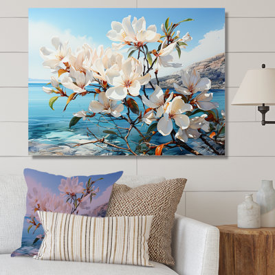 «White Plumeria Harmony By The Sea II», reproduction sur toile