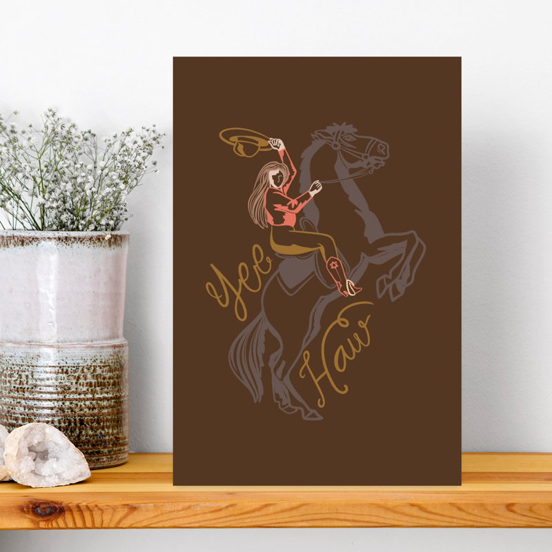 Art mural rétro Yee Haw Cowgirl Spirit