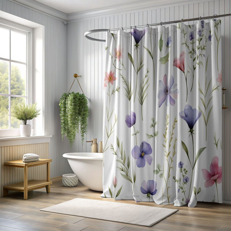 Rideau de douche Meadow Flower - Premium, H 74 po x l 71 po