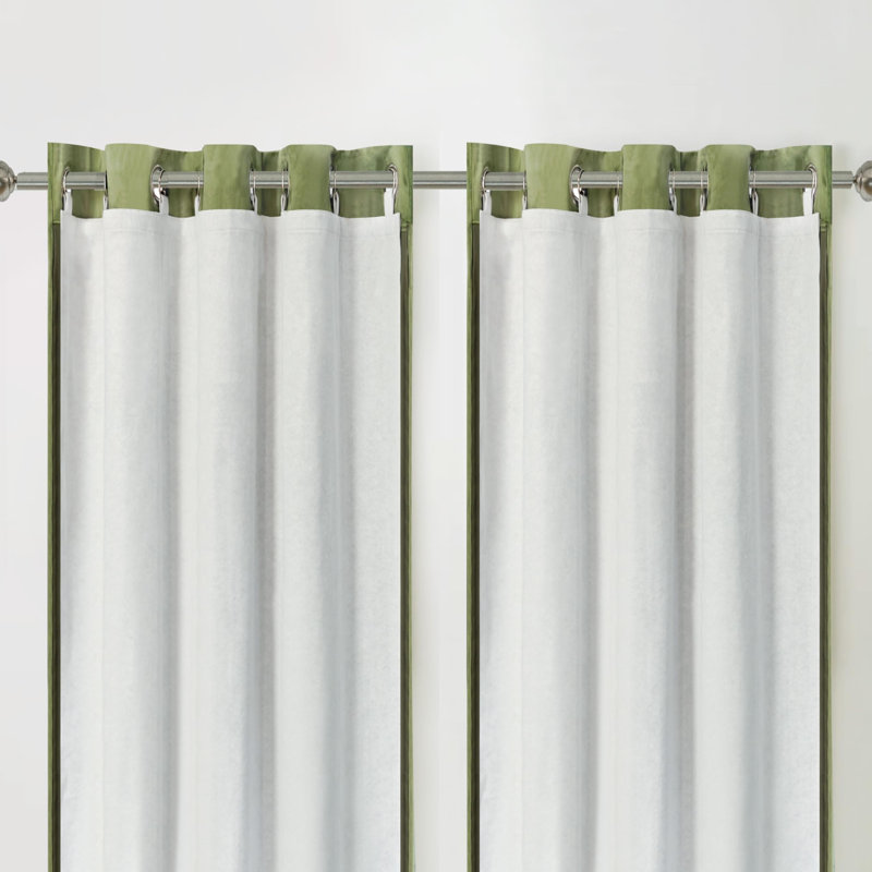 100% Blackout Curtain Liners for Bedroom Noice Reducing Thermal Insulated Liners for Living Room with 18 Pcs Rings 2 Panels Set