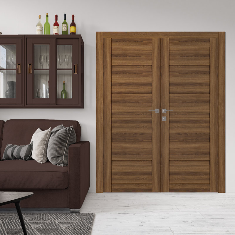Porte standard en bois manufacturé massif lambrissé Louver, 23,875 po x 83,23 po, Noyer