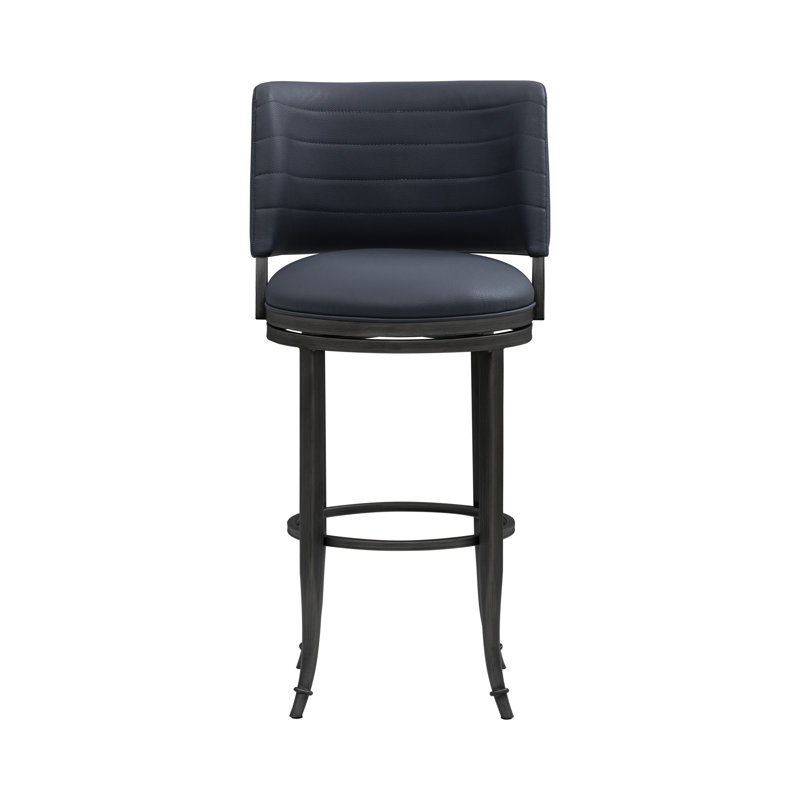 Tabouret de bar pivotant en similicuir Conwell, Tabouret de bar (siège d'une hauteur de 30 po), Bleu
