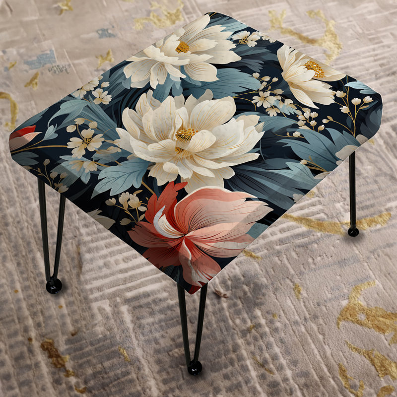 Subdued Enchantment Moody Patterns - Repose-pieds rectangulaire floral