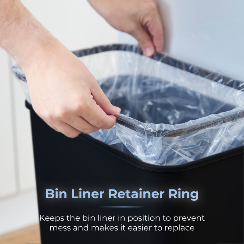 Stainless Steel 50 Litre Motion Sensor Recycling Bin, Black