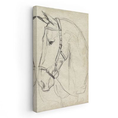 «Horse in Bridle S croquis II», reproduction d'art sur toile