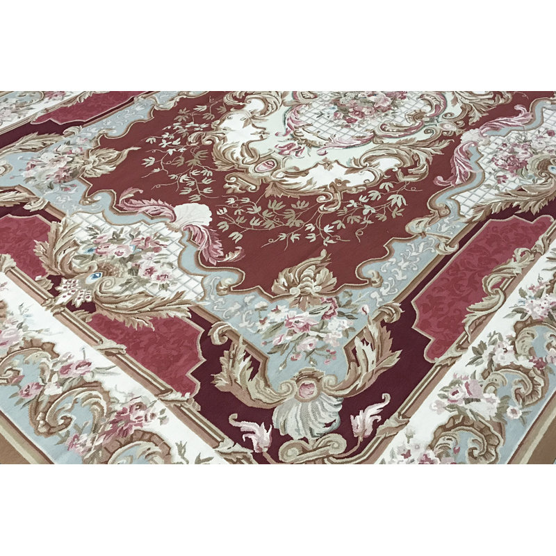 Aubusson Hand Knotted Wool Oriental Area Rug