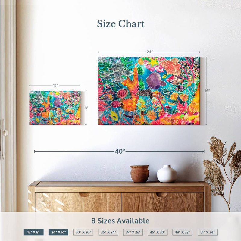 Corail tropical Brampt, H 16 po x l 24 po