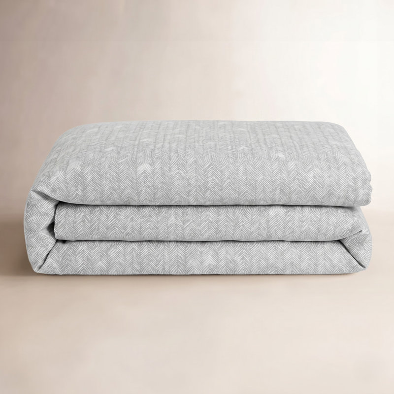 Couette 100% coton Tasmin, Housse de couette pour grand lit, Gris