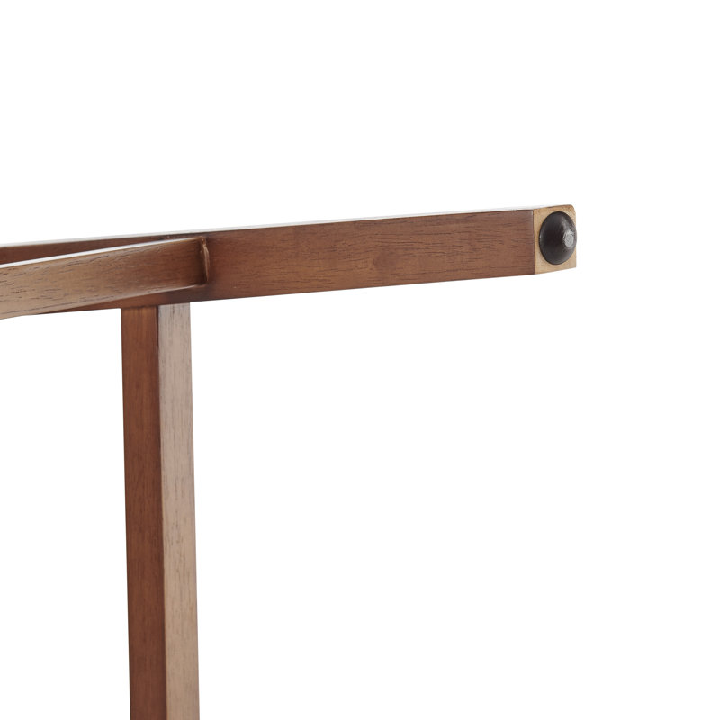Kelin Counter Stool with Solid Wood Frame, Medium Brown/Ochre Brown