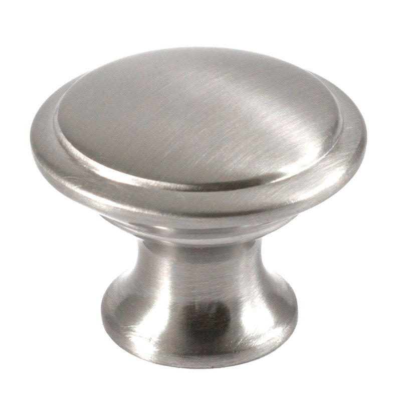 Poignée ronde de 1 1/4 po de diamètre, Nickel brossé