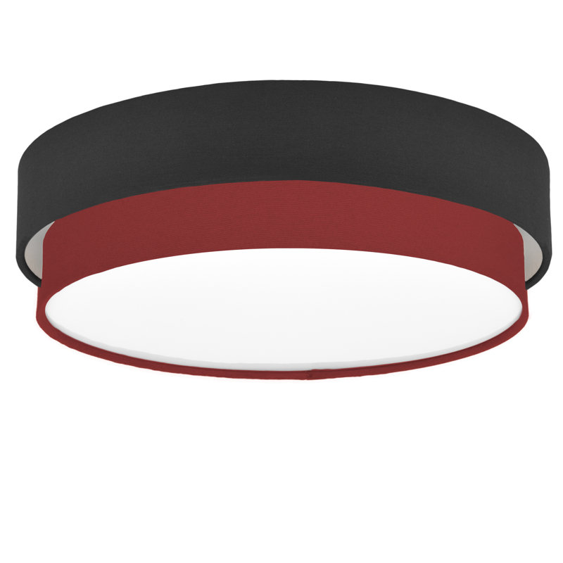 Avory Fabric Flush Mount, Black / Red