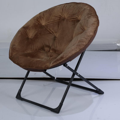 Chaise pliante confortable pour chambre à coucher, chaise longue en fausse fourrure avec structure en métal robuste, fleur en peluche surdimensionnée