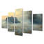 Blue Misty Dawn Farmhouse IV - Ensemble de salon mural art campagnard