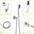 Shower Head Assembly - 16 Inch Ceiling Mount Square Dual With -Balanced Valve, Rainfall And Handheld, Easy Installation Aging Resistance Mounted Plating Grease Elimination-127368540