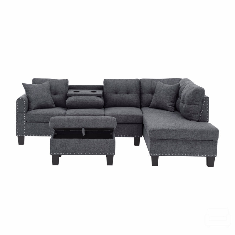 Canapé modulaire avec repose-pieds avec rangement