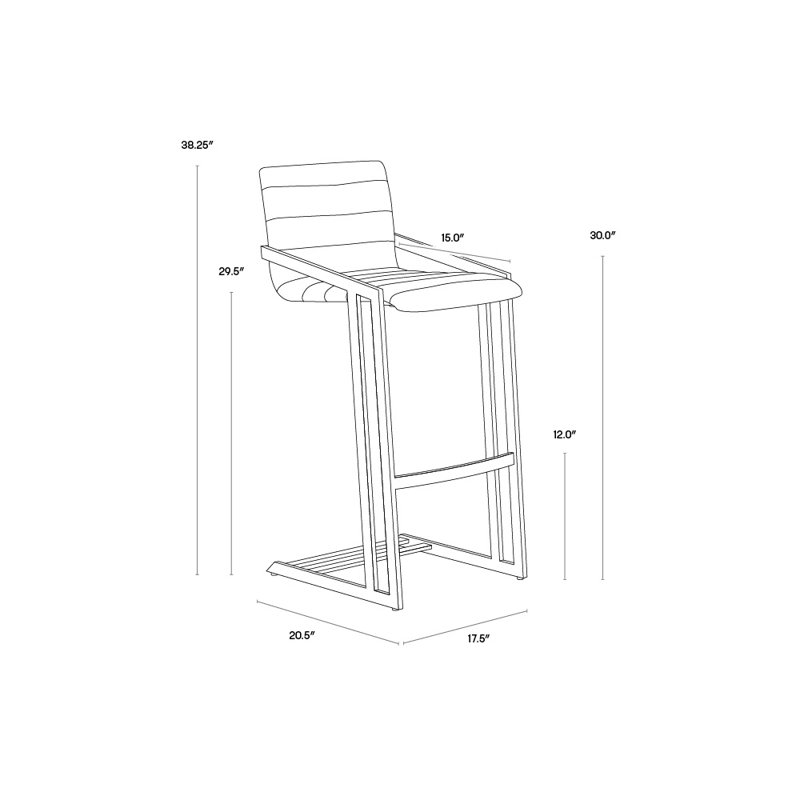 Dainon Upholstered Stool with Metal Frame