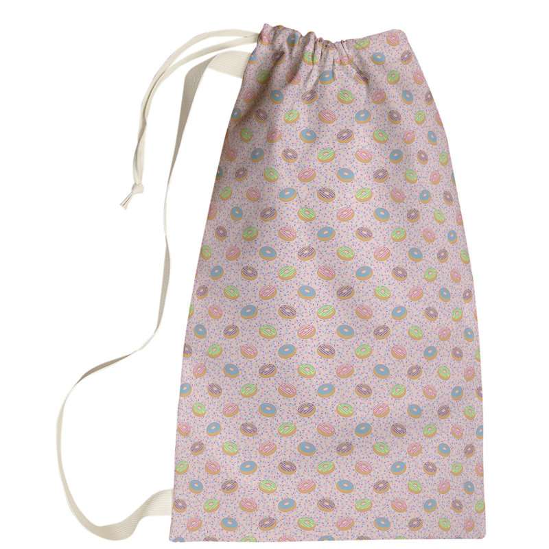 Kitterman Fabric Laundry Bag with Handles, Large (76.5" H x 29.5" W x 1.5" D), Pink/Purple