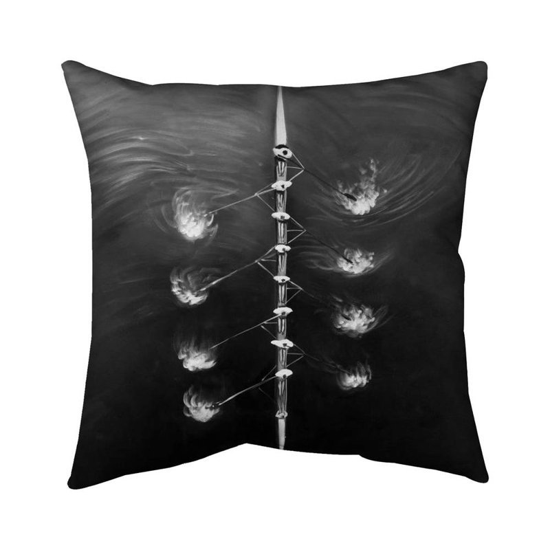 Rowing boat race - 20"x20" Throw pillow cover - Poly twill - Print on demand