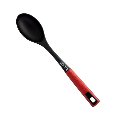 Delcasa Nylon Cooking and Serving Spoon with Soft Grip Handle - Dinner Cutlery/Crockery Utensil – Ultra Stylish with Long Handle