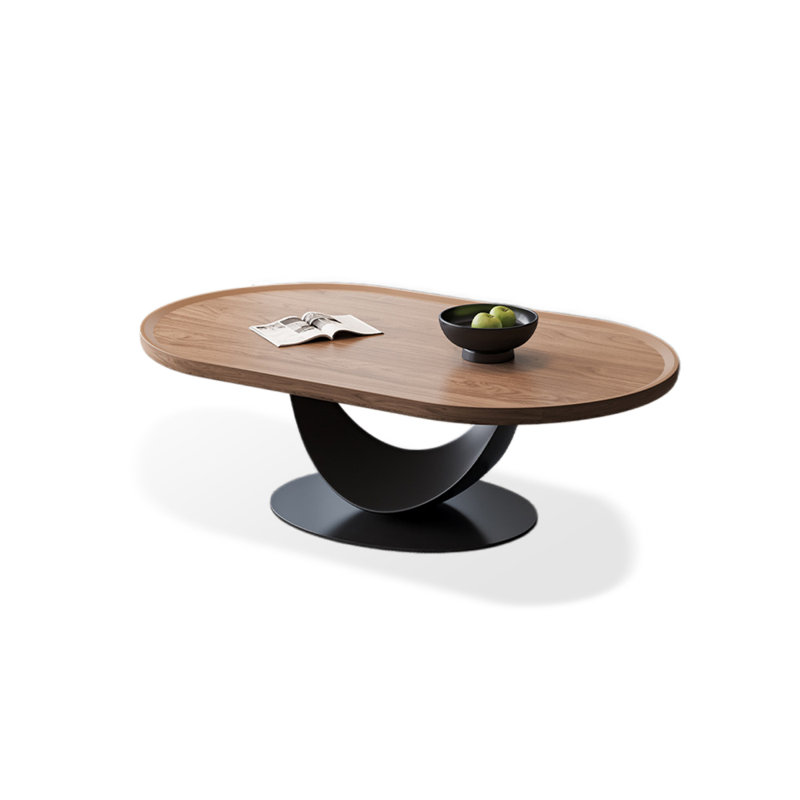 Walnut Solid + Manufactured Wood Oval Coffee Table
