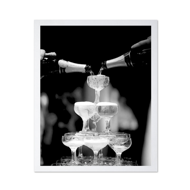 Verres à champagne, Poster, White Framed, 16"H x 20"W