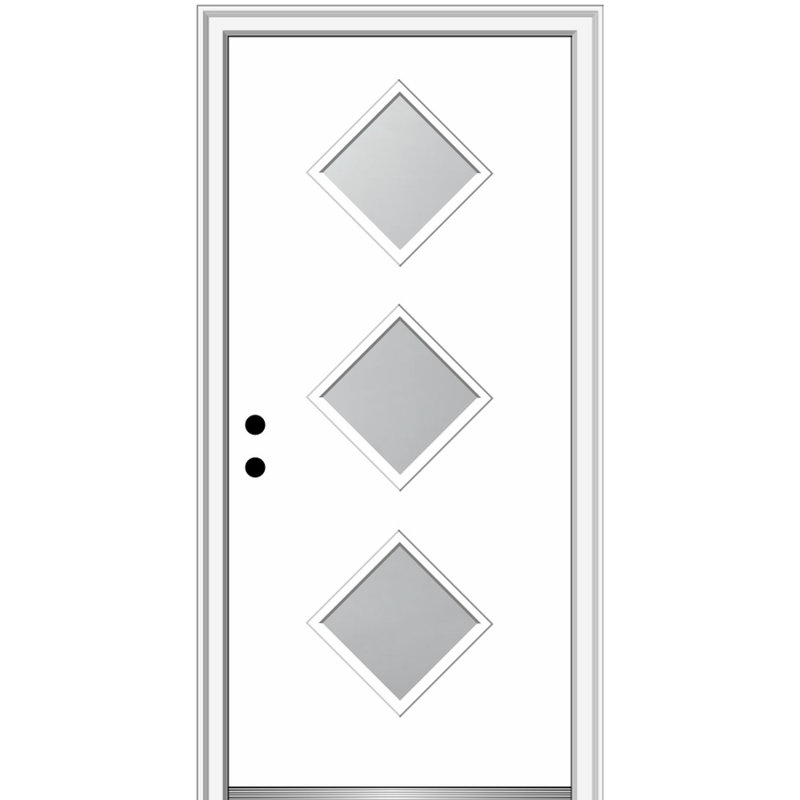80'' Steel Front Entry Doors, Right Hand/Inswing, 80" H x 36" W x 1.75" D, Brilliant White