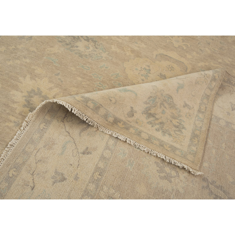 Tapis oriental en laine noué à la main beige, Rectangle 2 pi x 3 pi
