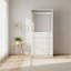 Garde-robe en bois blanc avec quatre tiroirs 32 po Prosper
