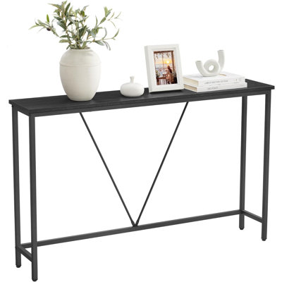 Slim Console Table With Industrial Design, Easy Assembly, Versatile For Living Room, Bedroom, Entryway, And More