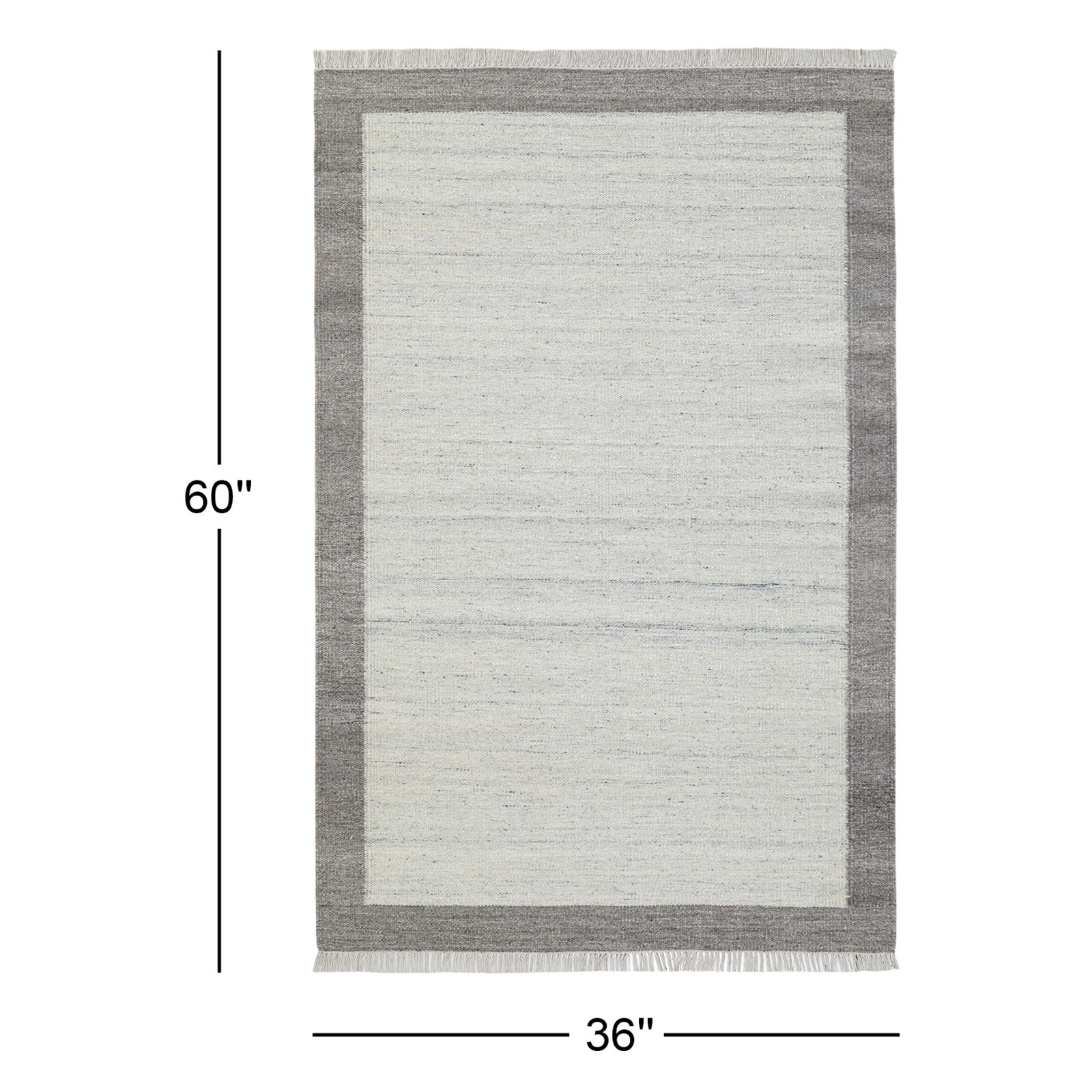 Kaylee Gray Ivory Hand-Tufted Wool Rug, Rectangle 3' x 5'