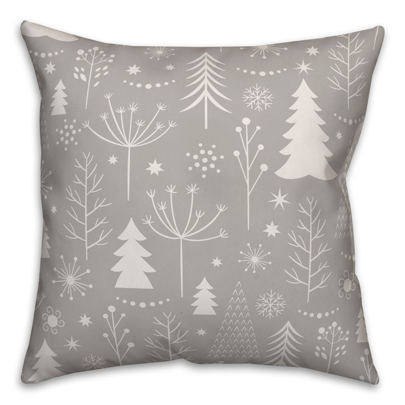 Silver Holiday Themed Geometric Throw Pillow 20" x 20"
