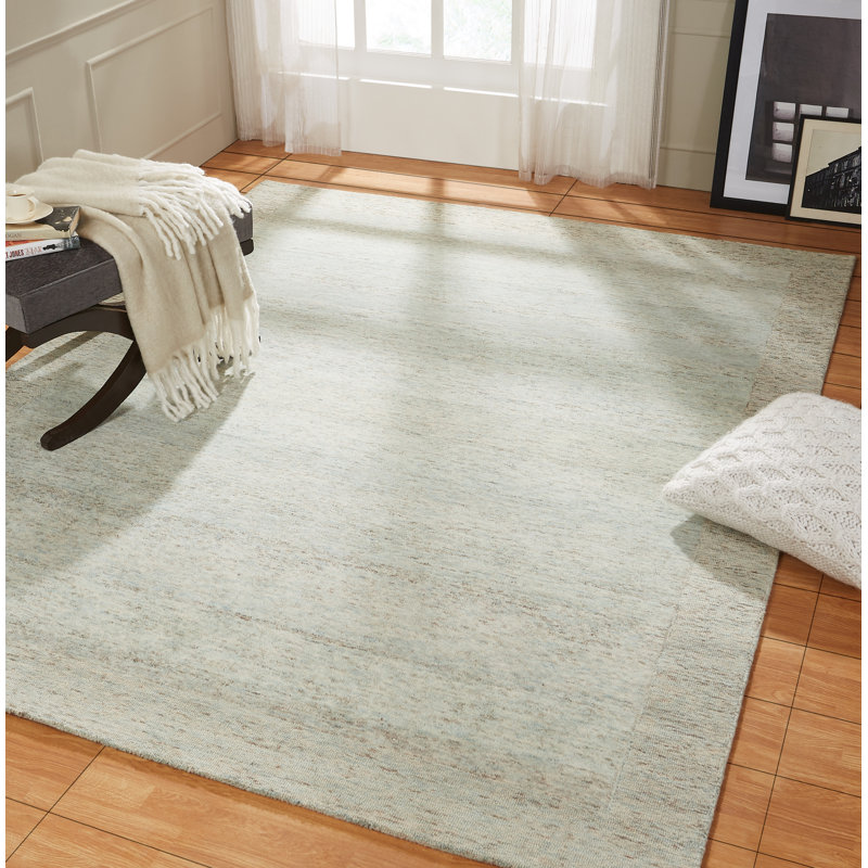 Tapis beige touffeté à la main Laron, Rectangle 5 pi 6 po x 8 pi 6 po