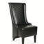 Fauteuil à oreilles confortable en similicuir à haut dossier, fauteuil de 22,74 po de largeur pour la chambre à coucher, noir avec pieds rembourrés et en bois doux, rembourrage dense du salon, apparence de bouleau texturé-149583519