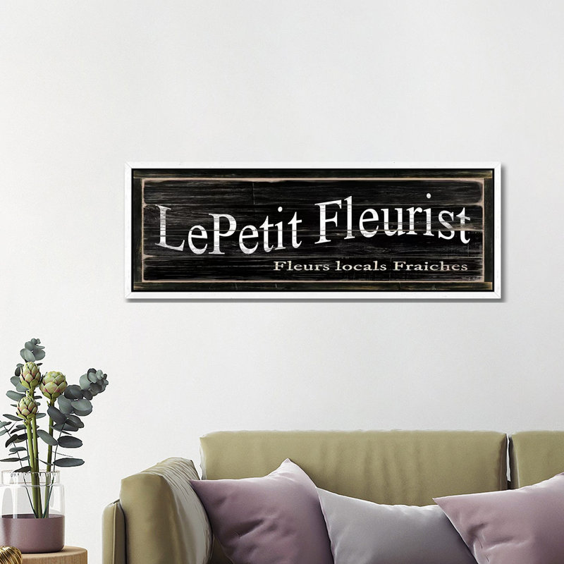 LePetit Fleurist by Cindy Jacobs - Panoramic Print on Canvas, White Framed Canvas, 40.64cm H x 121.92cm W x 3.81cm D