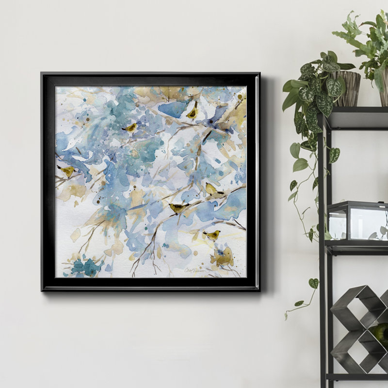 «Topaz Spring II», peinture sur toile encadrée, H 34,5 po x l 34,5 po x P 1,5 po, Cadre noir