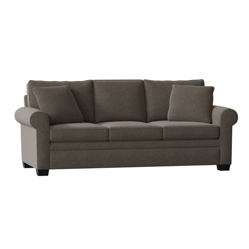 Quaker Upholstered 84'' Sofa, Espresso, Jango Mushroom