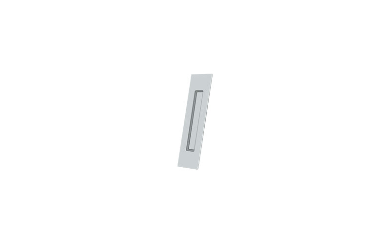 Deltana FP10225U26D 10" Height Pocket Door Rectangular Flush Pull Brushed Chrome, Polished Chrome