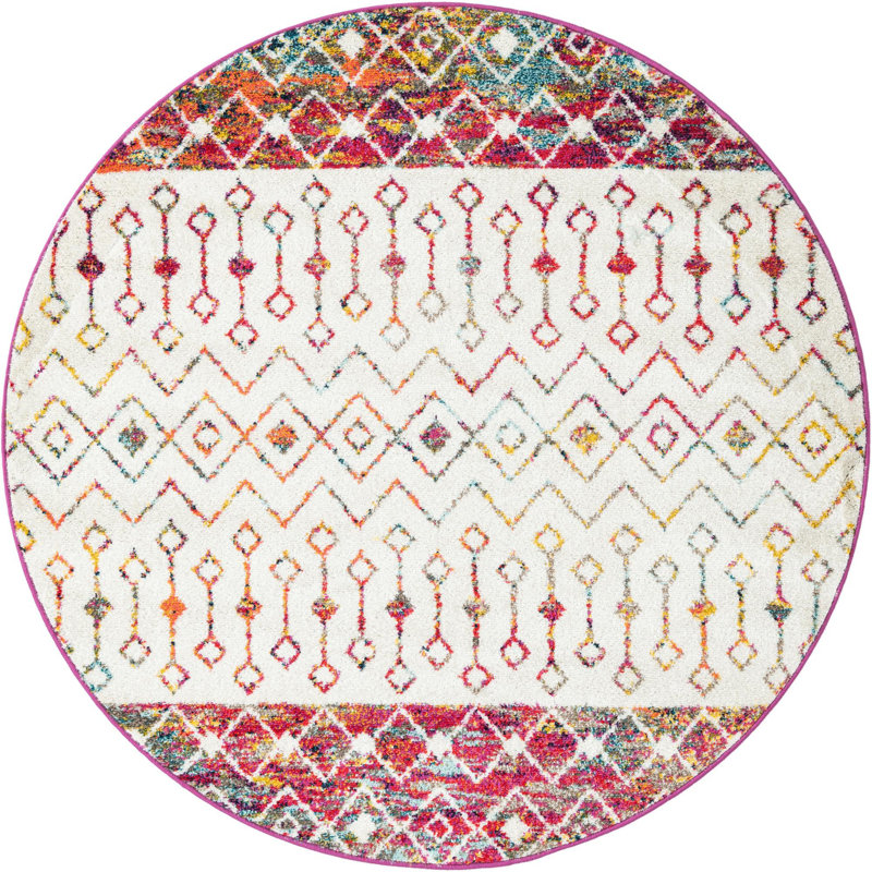 Abstract Indoor Rug, Round 5'3"