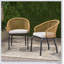 Fauteuils club d'extérieur en rotin ARIAS avec coussins résistants à l'eau et structure en fer durable pour le patio ou la cour