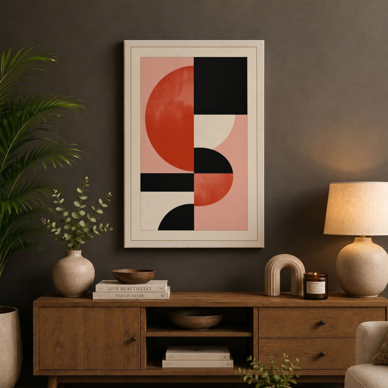 Forms in Rust Geometric - Wrapped Canvas, 30x20 - 76.2 x 50.8 cm, White Border