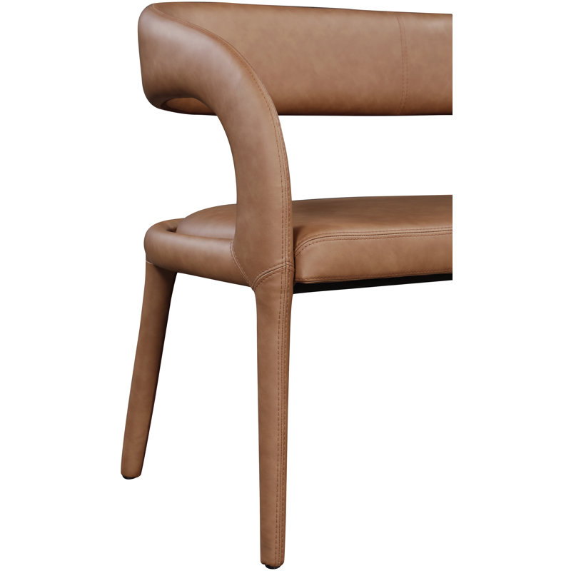 Banc en similicuir Sylvester Aurich, Cuir brun végétalien