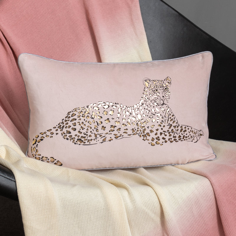 Housse de coussin décoratif léopard, Rose