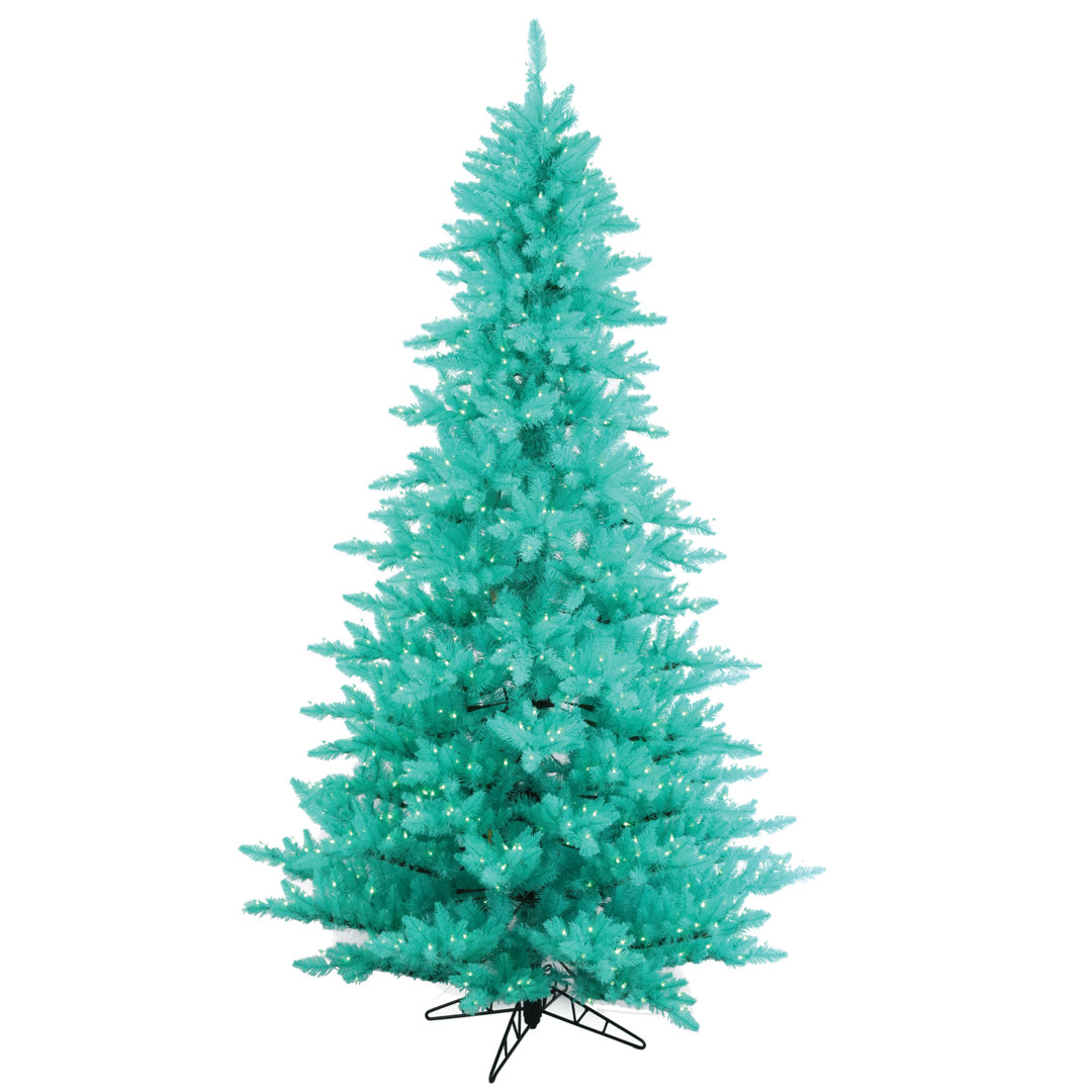 7.5' Aqua Fir Artificial Christmas Tree with 750 LED Aqua Lights with Stand The Holiday Aisle®