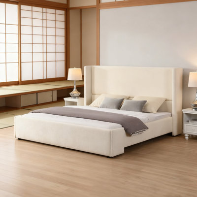 Upholstered Bed with Tall Headboard