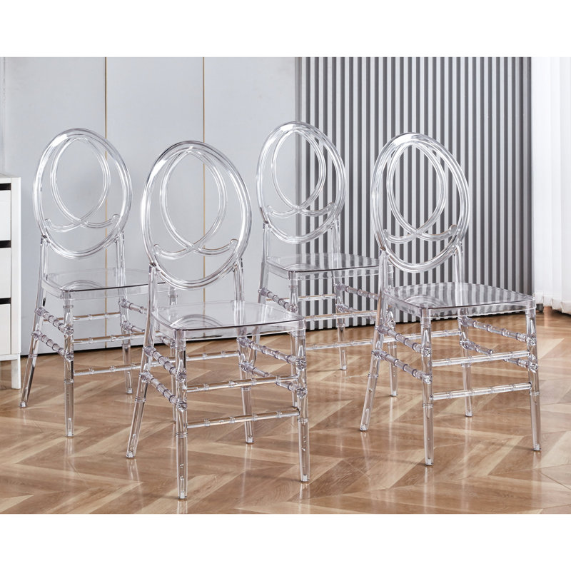 Chaise de mariage, chaise de salle à manger, ensemble de 4, siège en plastique