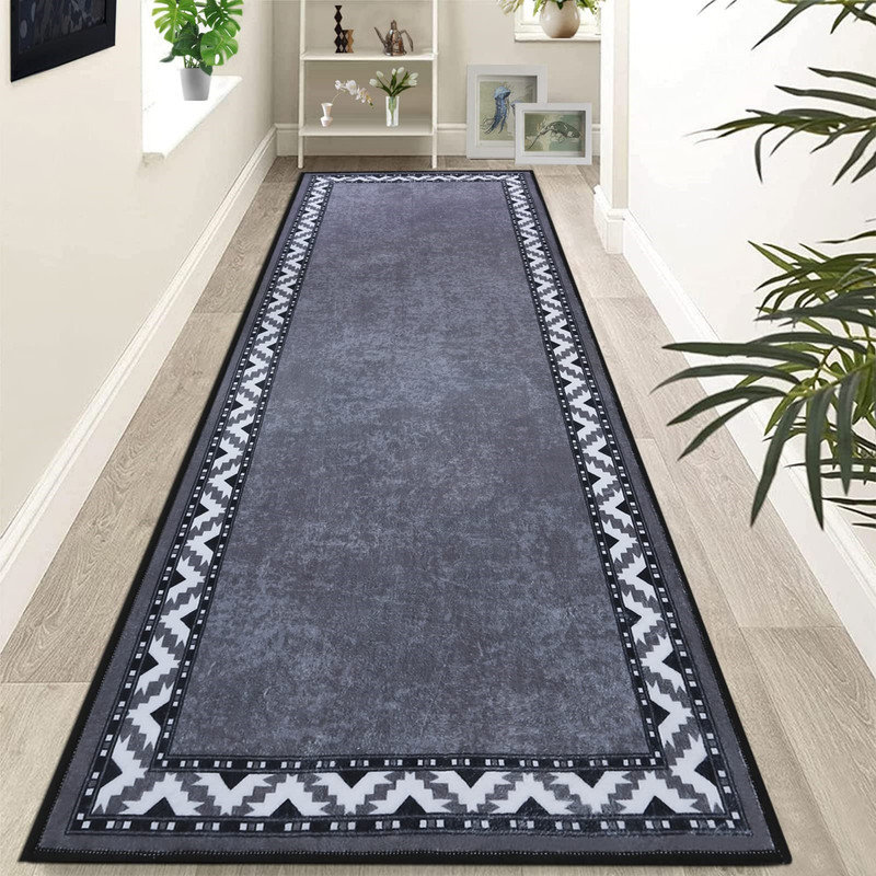 Hallway Runner Rug Non Slip Washable Long Door Mat Indoor Runners for Kitchen Entryway Hall, Grey