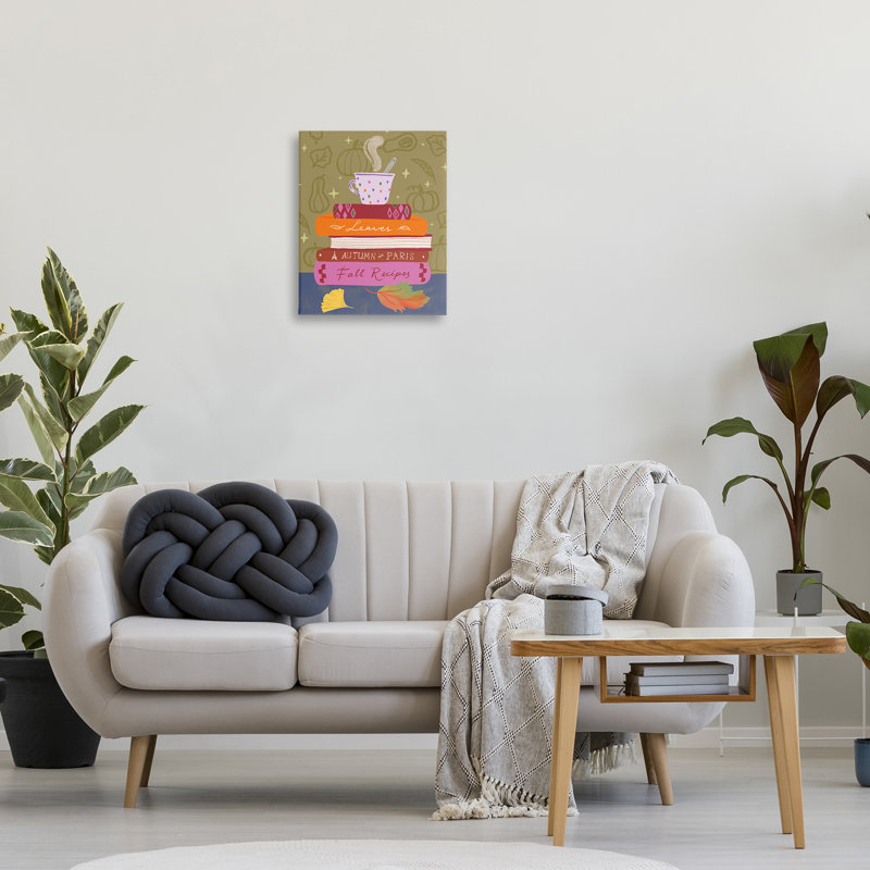  Autumnal Mug on Bookstack Canvas Wall Art by Be Ni La, 20" H x 16" W