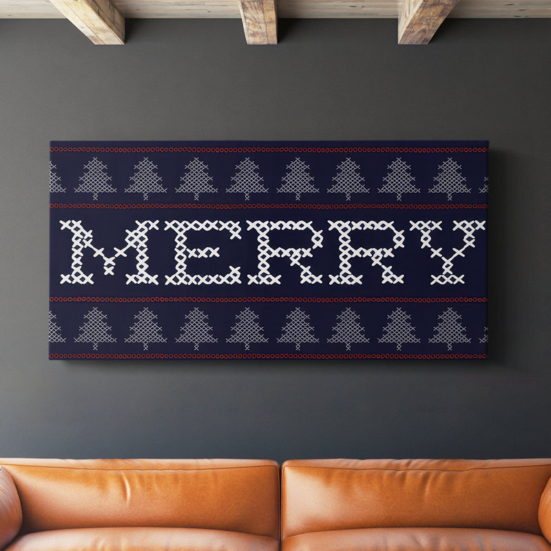 Chandail «Merry» - Toile tendue avec châssis - Prêt à accrocher, H 24 po x l 48 po