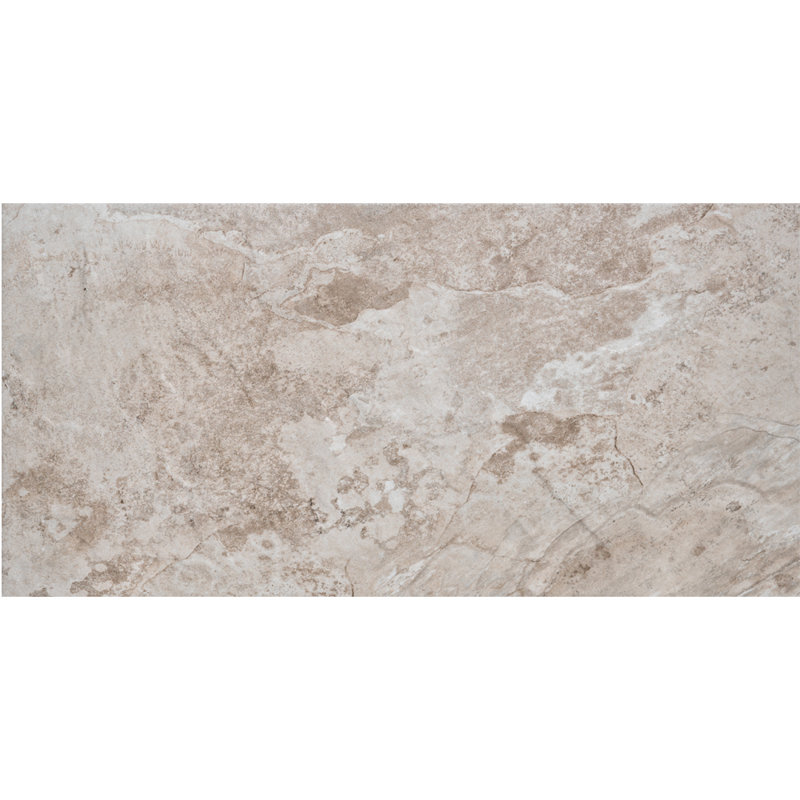 Carreau de porcelaine mate pour plancher et mur 12 po x 24 po Wells Stone