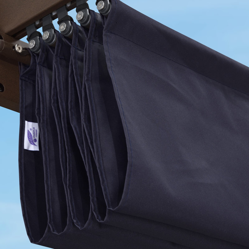 PURPLE LEAF Pergola Shade Cover for 10' X 12' Deck Porch Outside Outdoor Retractable Durable Fabric Canopy Replacement Top Only,Navy Blue